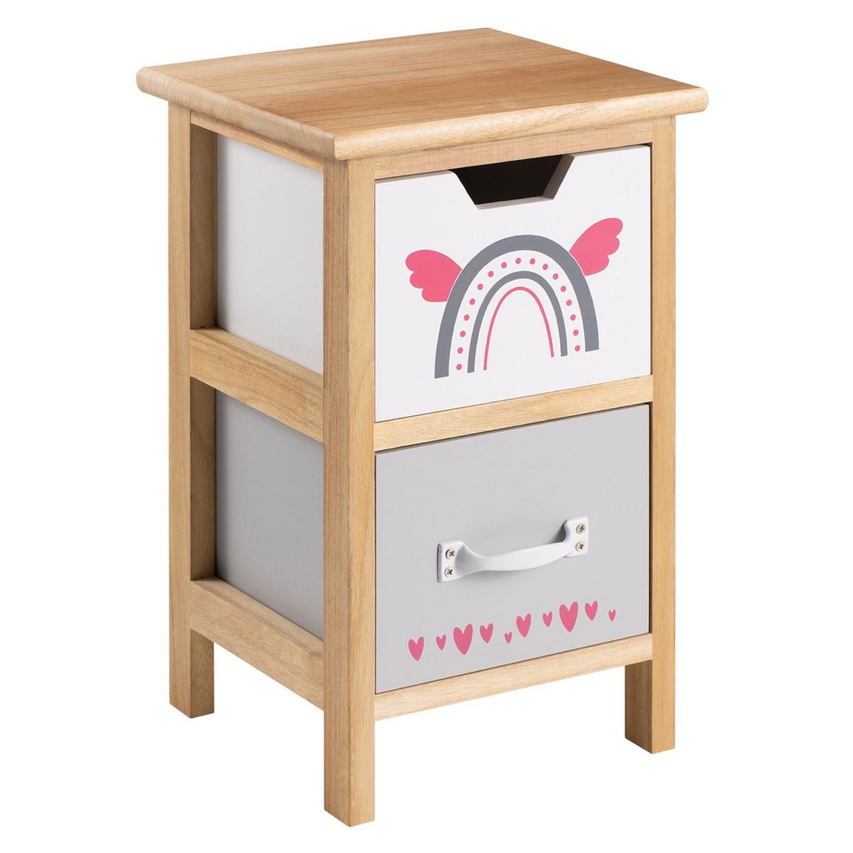 KOMMODE ESTA natur, grau/weiß - Naturfarben/Grau, Holzwerkstoff (25/42/25cm) - CARO-Möbel