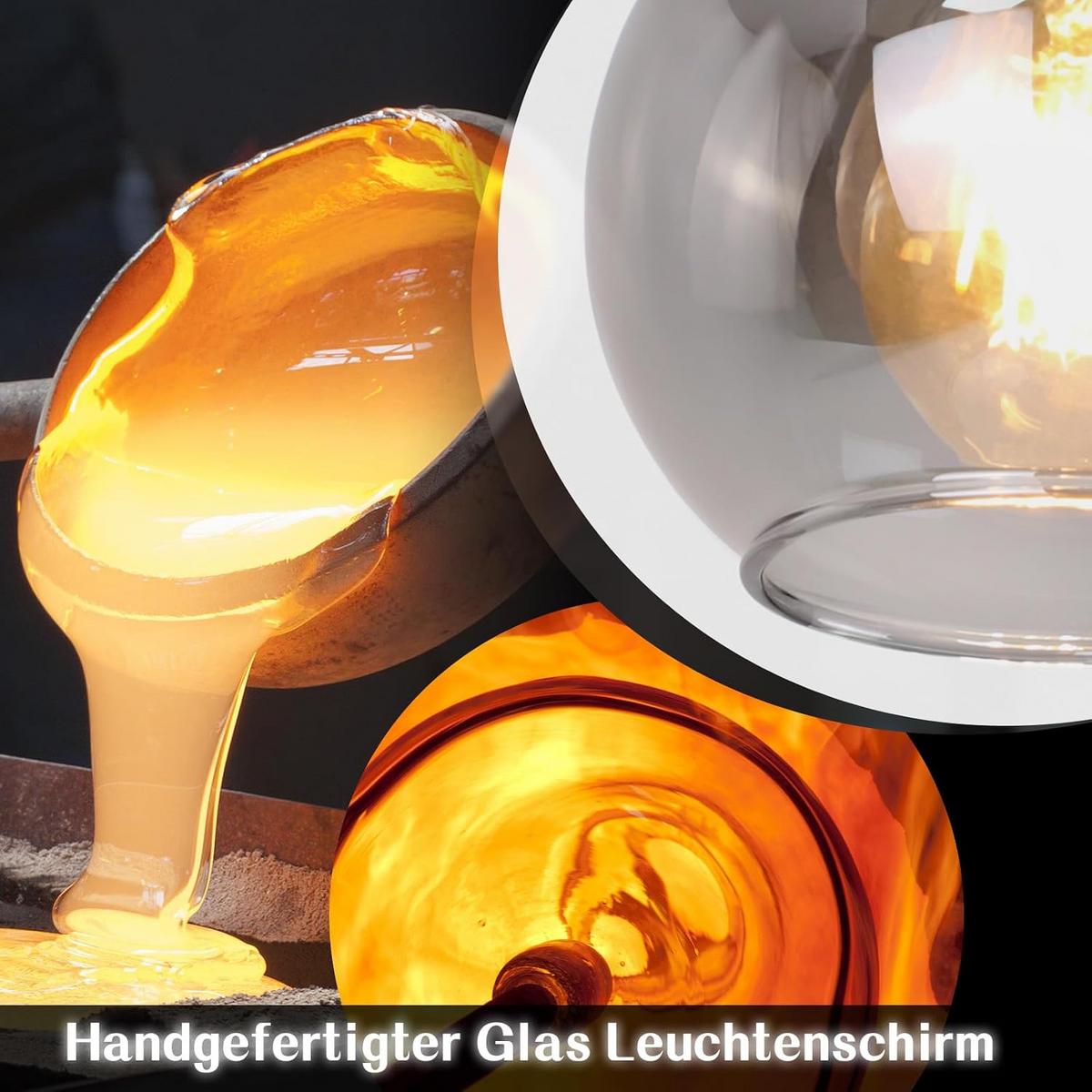 HÄNGELEUCHTE Torvq 10/13/145 cm - Schwarz, Glas/Metall (10/13/145cm) - ZMH