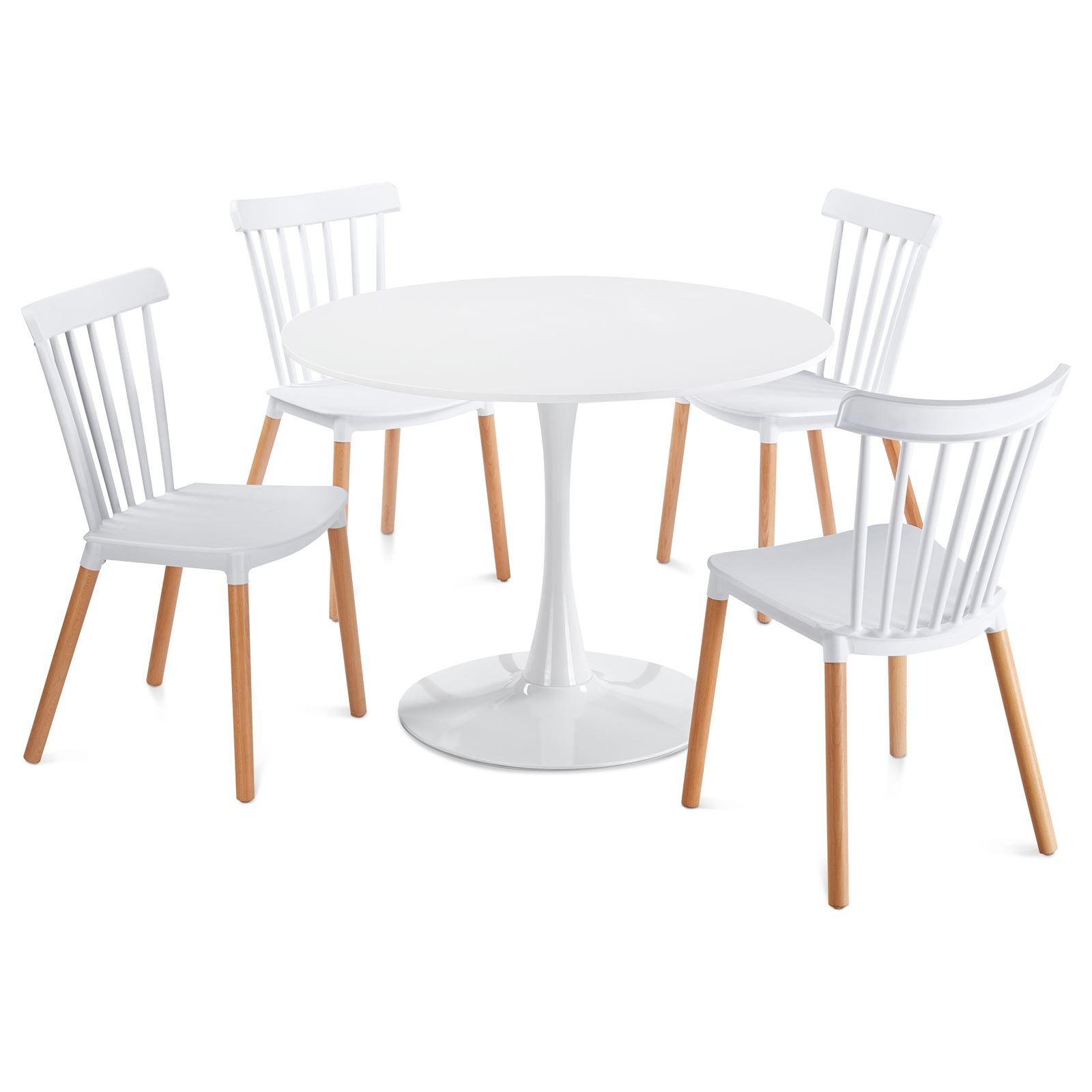 ESSGRUPPE LOIRE RAVI 5er Set weiß - Weiß, Holzwerkstoff/Metall - IDIMEX