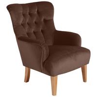 SESSEL Kaiya Bezug Samtvelours Buche natur / braun - Braun, Kunststoff (71/97/82cm) - 58aufmkessel