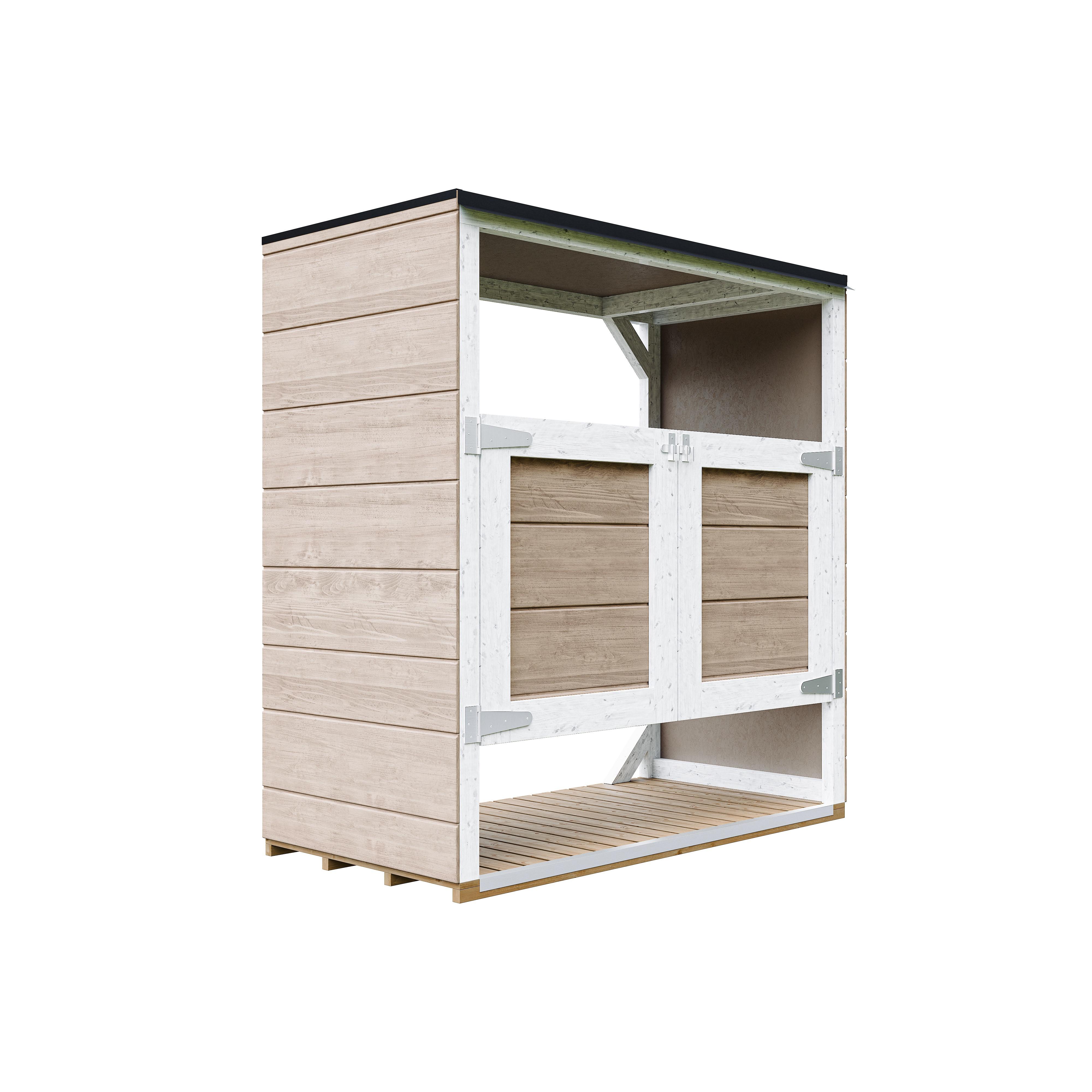 MÜLLTONNENBOX 2er 240L, M980A-TERRA BROWN, aus wetterfestem LP Smartside Holz - Braun, Holz (153/159/75cm) - Timbela