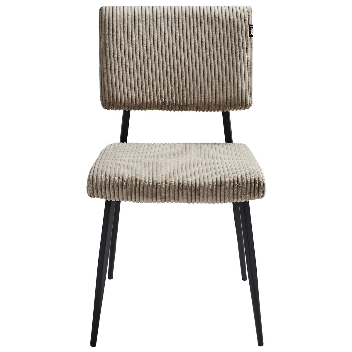 ESSZIMMERSTUHL 2er-Set Taupe Sturgis - Taupe/Schwarz, Textil (47/87/54cm) - Beliani