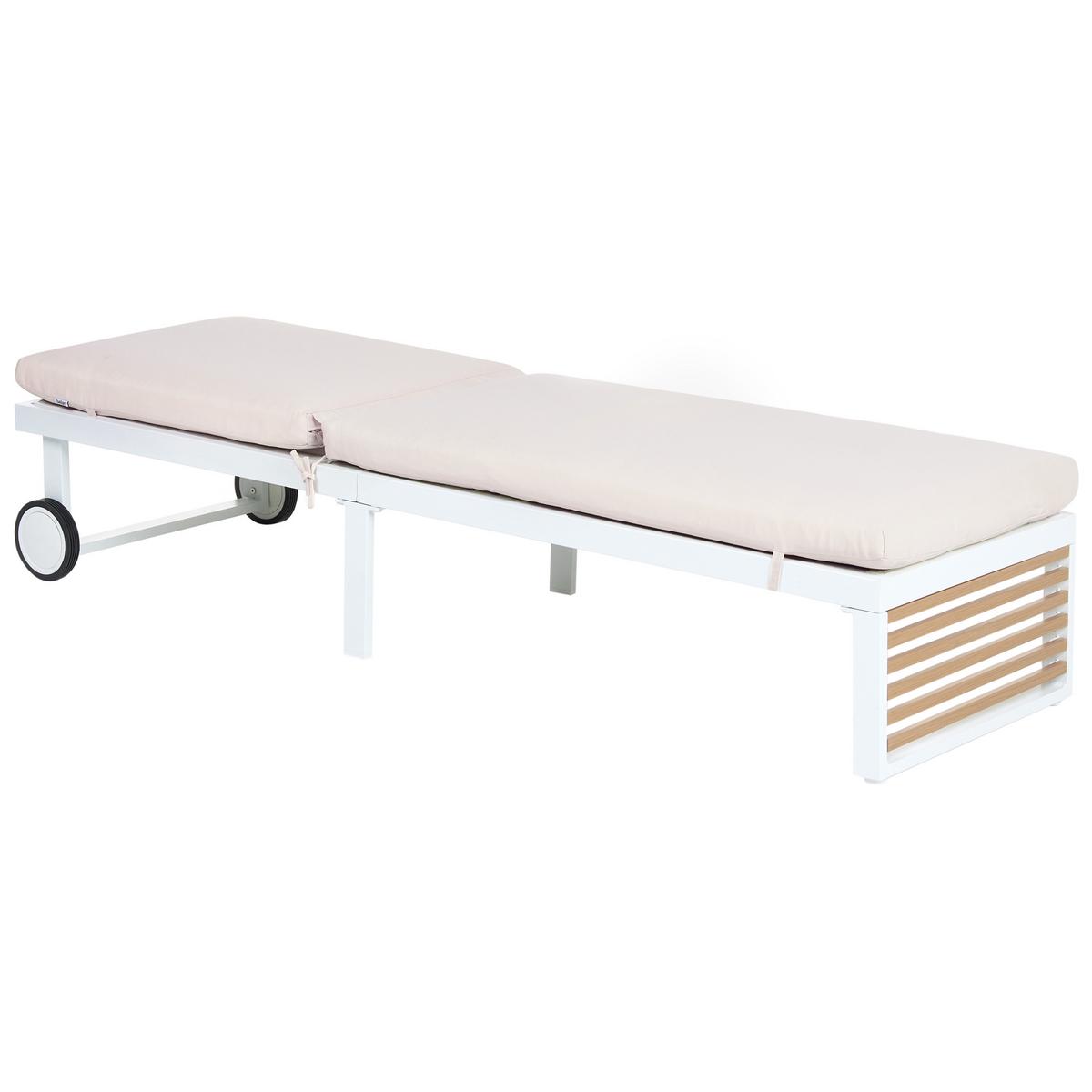 SONNENLIEGE mit Kissen Beige Verdello - Beige, Metall (190/42/60cm)