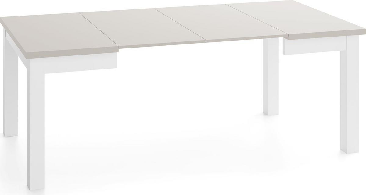 ESSTISCH Toren Weiß ausziehbar verlängerbar quadratisch, Kaschmir 90-190/90/76.5 cm - Kaschmir/Beige, Holz/Holzwerkstoff (90/190/76.5cm) - WFL GROUP