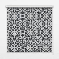 INNENROLLO - Fensterrollo - Rollo - 120x140 cm - Portugiesische Fliesen - Schwarz, Kunststoff (120/140/0.5cm) - TULUP