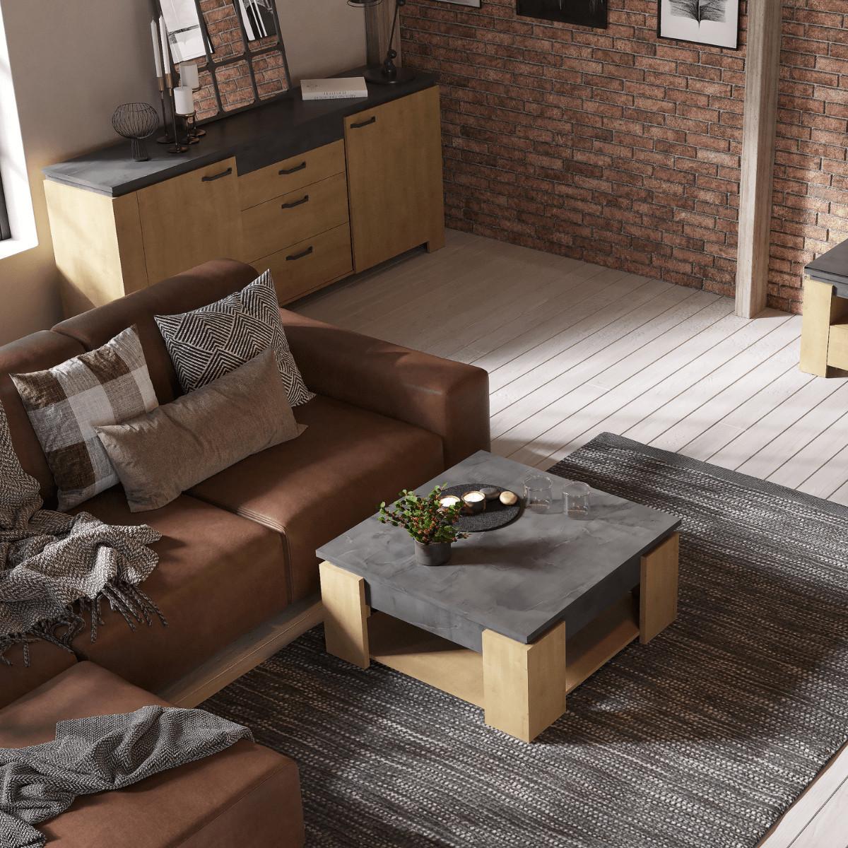 COUCHTISCH - austin 80/80/37,2 cm - Eschefarben, Holzwerkstoff (80.8/80/37.2cm) - Calicosy