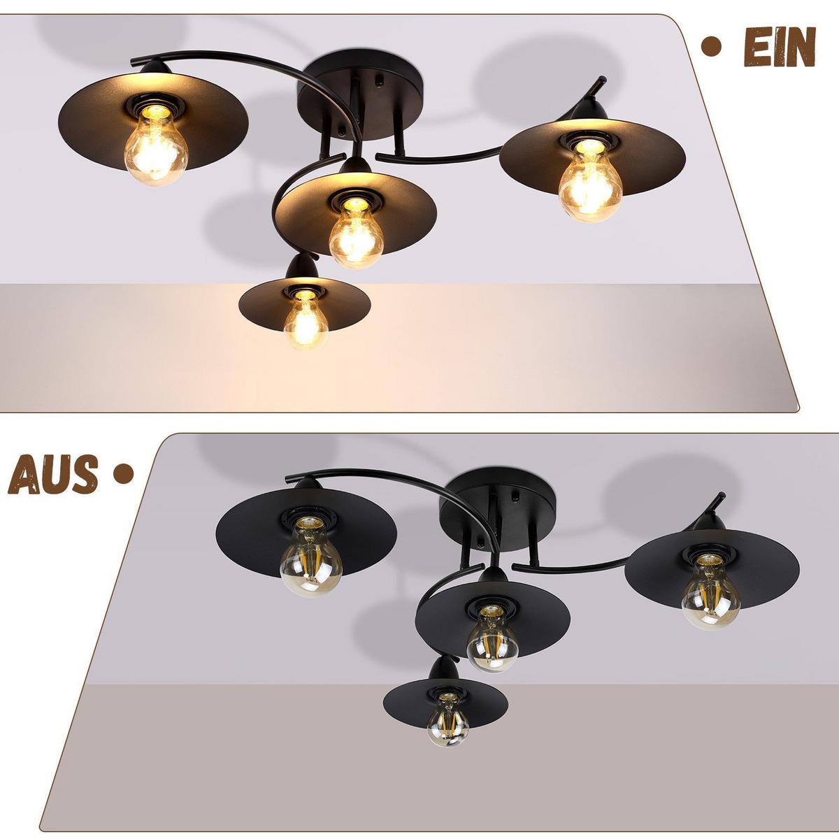 LED-DECKENLEUCHTE Quirin 61/57/19 cm - Schwarz, Metall (61/57/19cm) - Nettlife