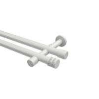 GARDINENSTANGE Prestige Estana 360 cm (geteilt in 2 x 180 cm), 2-läufig (ohne Ringe), 20 mm Ø Weiß - Weiß, Metall (360cm) - INTERDECO