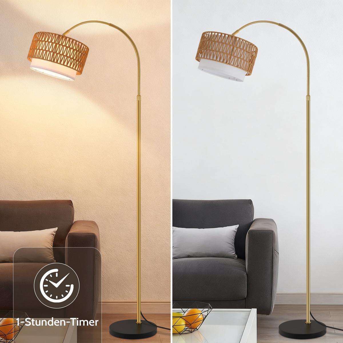 STEHLAMPE Cyrwen 32/19/180 cm - Goldfarben, Metall (32/19/180cm) - ZMH