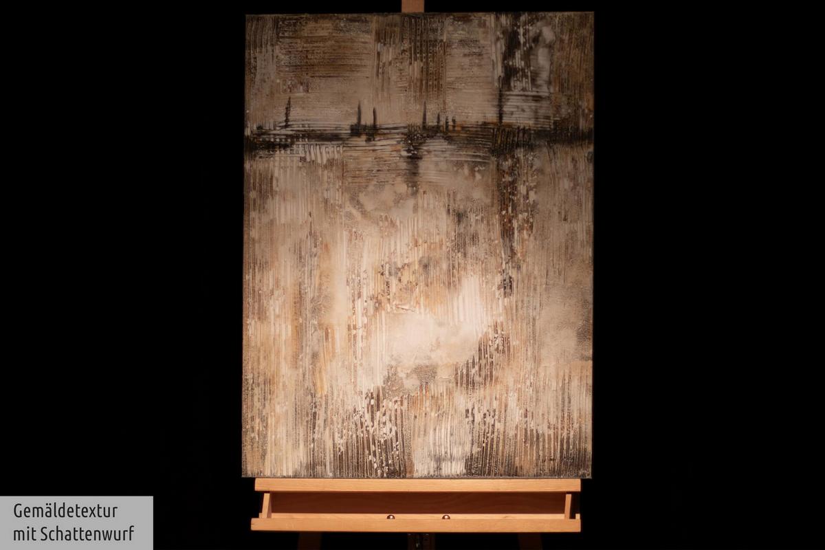 ACRYLBILD HANDGEMALT 60/80 cm - Beige/Braun, Holz/Textil (60/80cm) - KUNSTLOFT