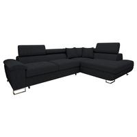 ECKSOFA Cotere Cord, Seite: Rechts - Schwarz, Holz/Textil (270/202cm) - MIRJAN24