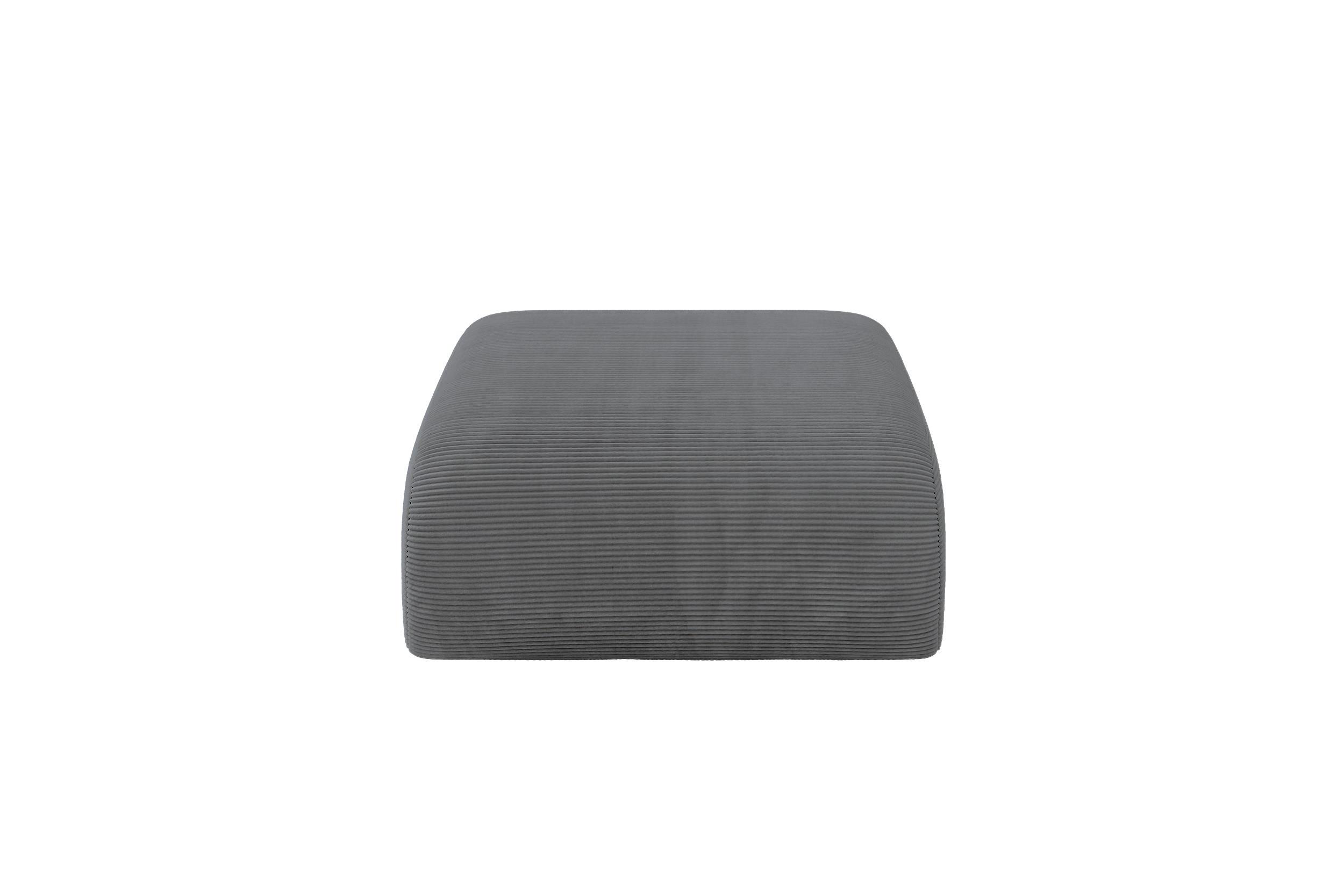 POUF MIRA-PUF 91x89x40 Dunkelgrau cm Cord Modular Sitzhocker - Dunkelgrau/Graphitfarben, Holzwerkstoff/Kunststoff (91/40/89cm) - ALTDECOR