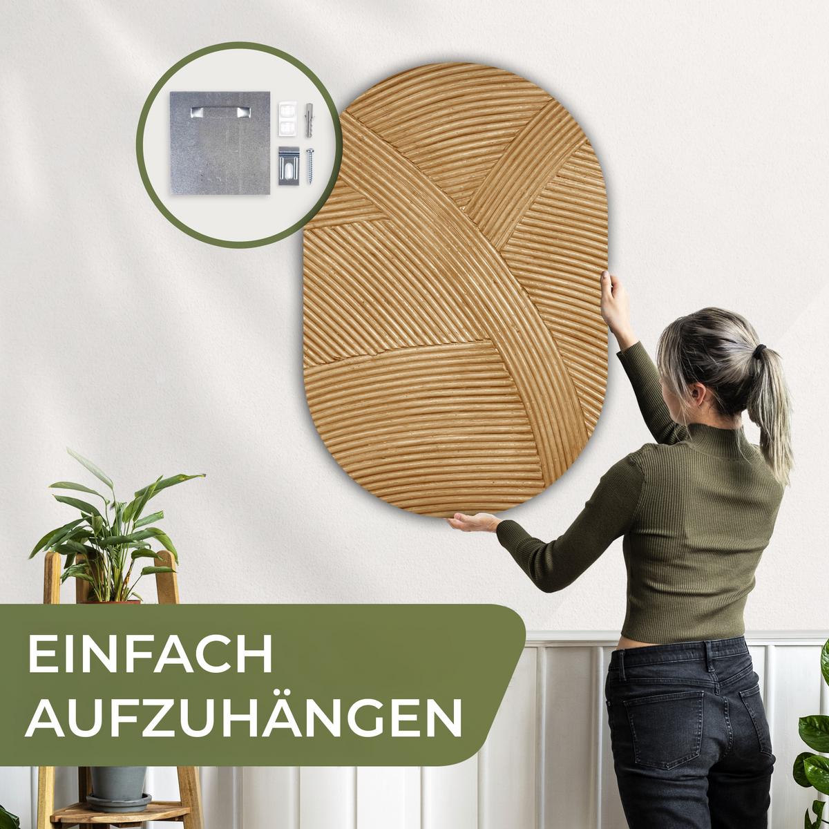 WANDBILD Struktur - Natur - Kunst - Rattan Deko Groß 80x120 cm - Naturfarben, Kunststoff (80/120cm) - MuchoWow