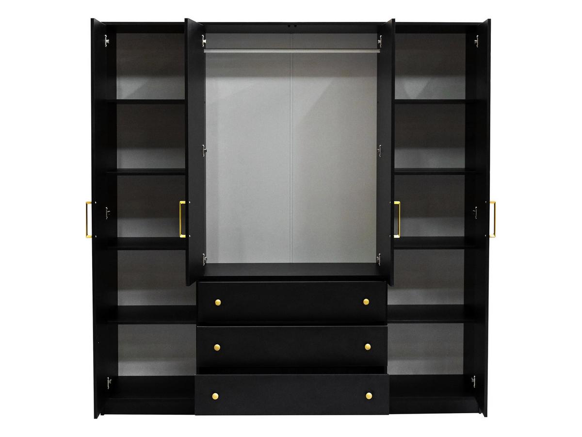 KLEIDERSCHRANK Retro Lux D4 - Goldfarben/Weiß, Holzwerkstoff (196/200/58cm) - MIRJAN24