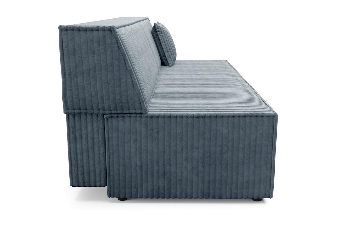 BETTSOFA TESSO Grau Kordstoff mit Schlaffunktion - Grau, Holz (202/74/94cm) - MASSENO