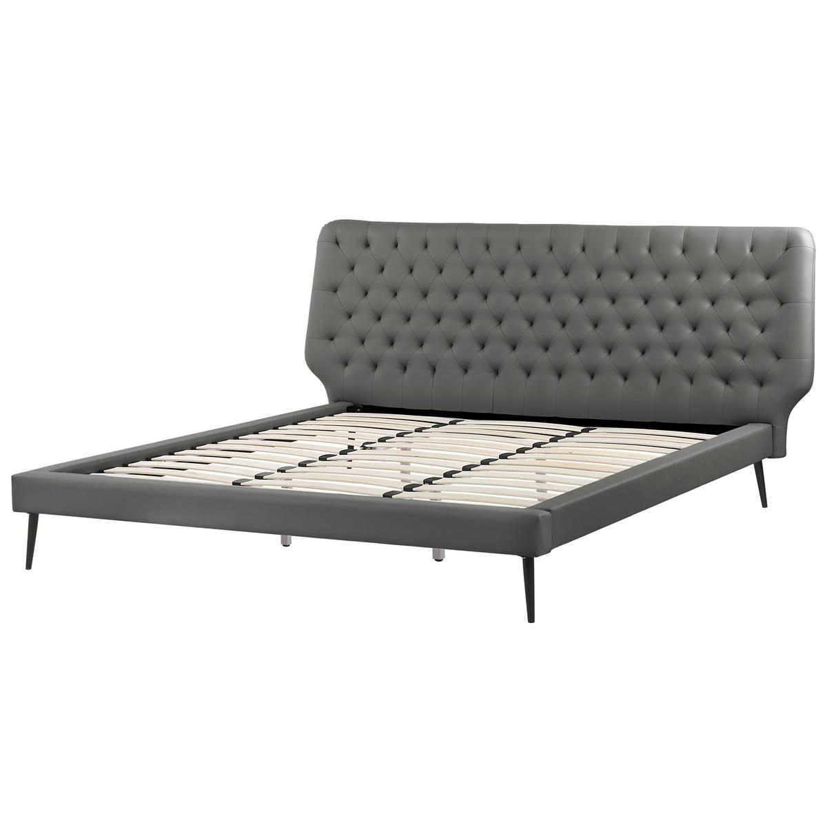 BETT 180/200cm Grau Essonne - Grau, Textil (180/200cm) - Beliani