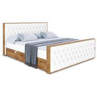 BOXBETT mit Matratze H3 und Lattenrost - LOLLI5-Z - 180x200 - Weiß Kunstleder - Weiß, Holzwerkstoff (180/200cm) - ALTDECOR