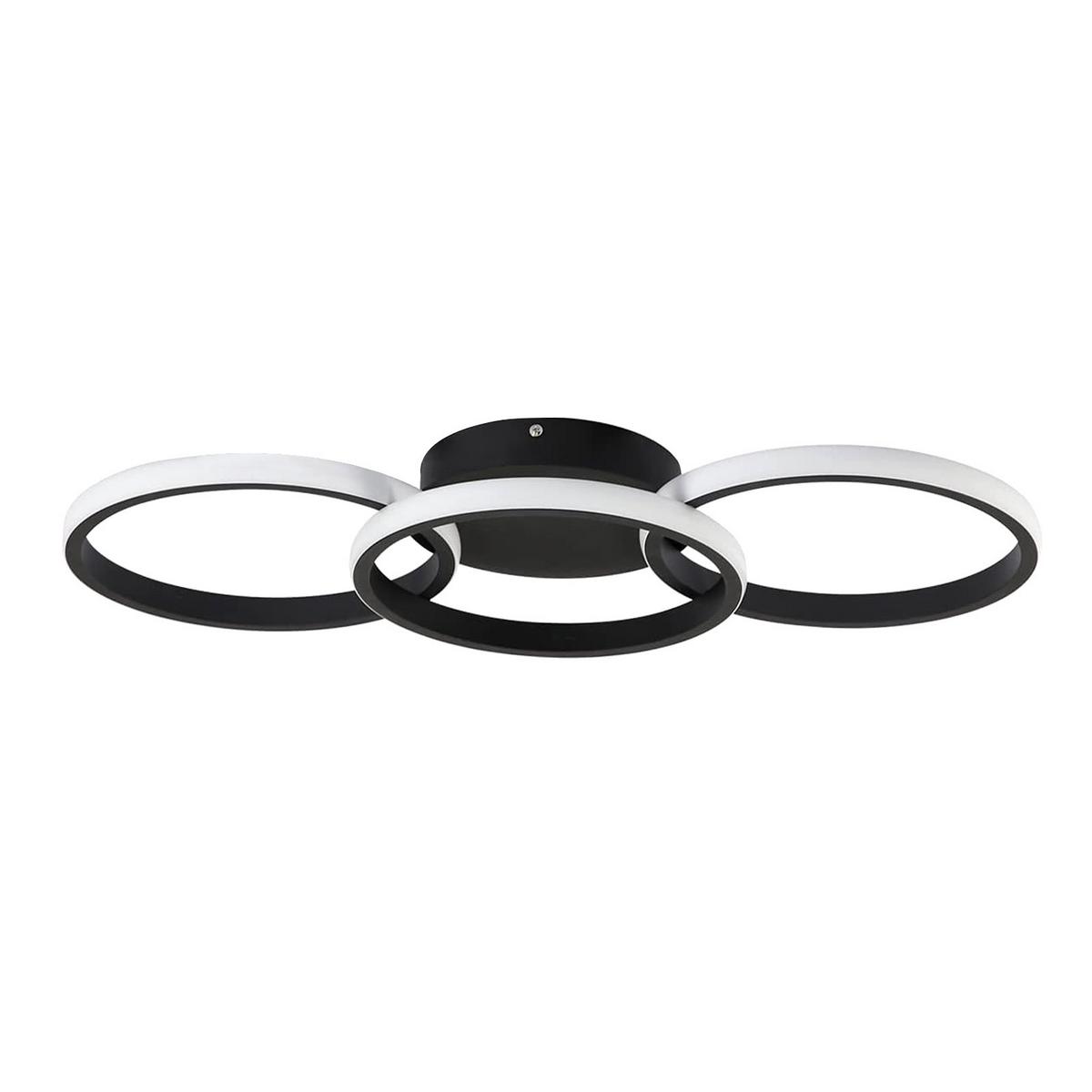 LED-DECKENLEUCHTE Ferdinand 60/24/4 cm - Schwarz, Metall (60/24/4cm) - Nettlife