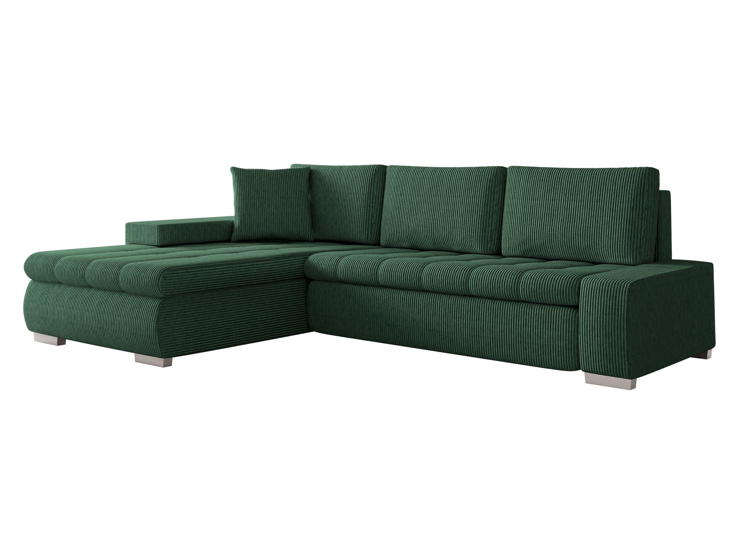 ECKSOFA Orkan Mini Cord - Dunkelgrün, Holz/Textil (265/185cm) - MIRJAN24