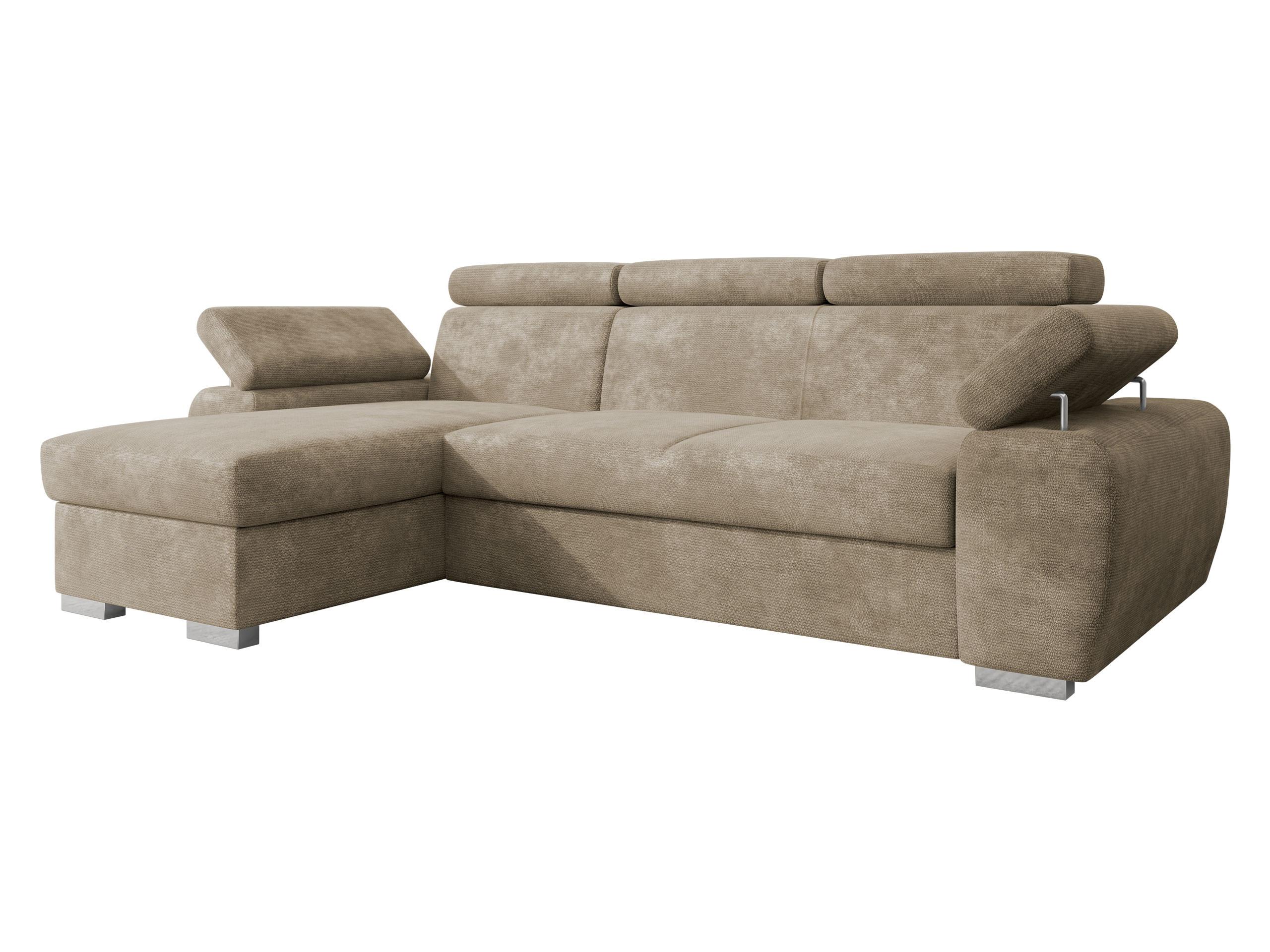 ECKSOFA Plaza L - Beige/Silberfarben, Holz/Kunststoff (255/170cm) - MIRJAN24