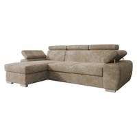 ECKSOFA Plaza L - Beige/Silberfarben, Holz/Kunststoff (255/170cm) - MIRJAN24