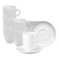 MILCHKAFFEETASSEN MIT UNTERTASSEN VIP. weiß 360 ml 6er Set - Weiß, Keramik (0.36L) - Seltmann Weiden