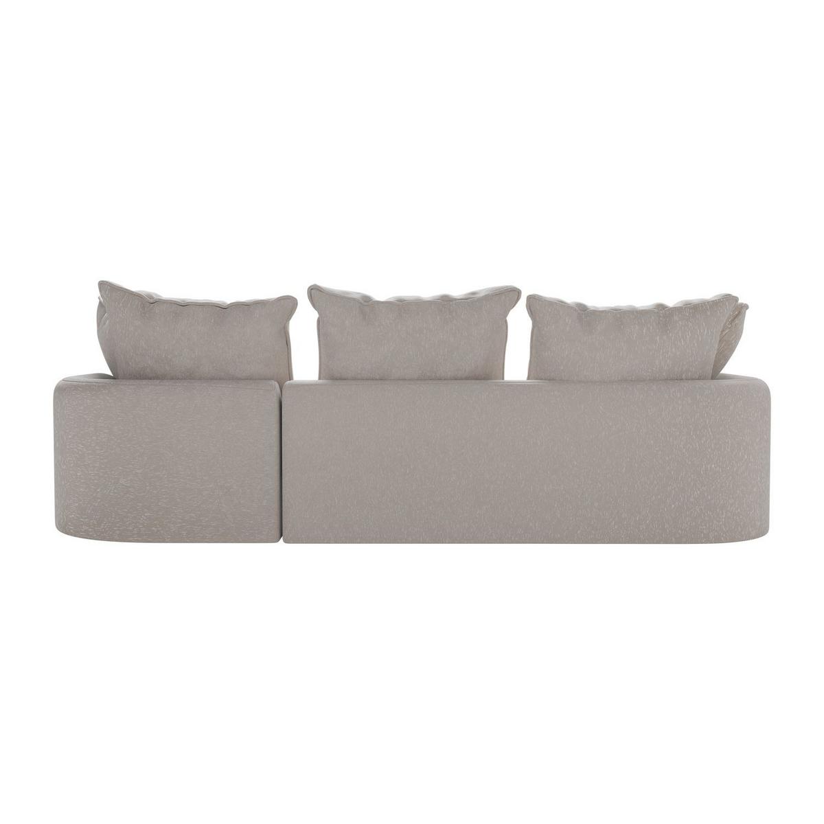 SOFA Tirano Samt Beige mit Ottomane rechts - Beige, Textil (300/102cm) - Juskys
