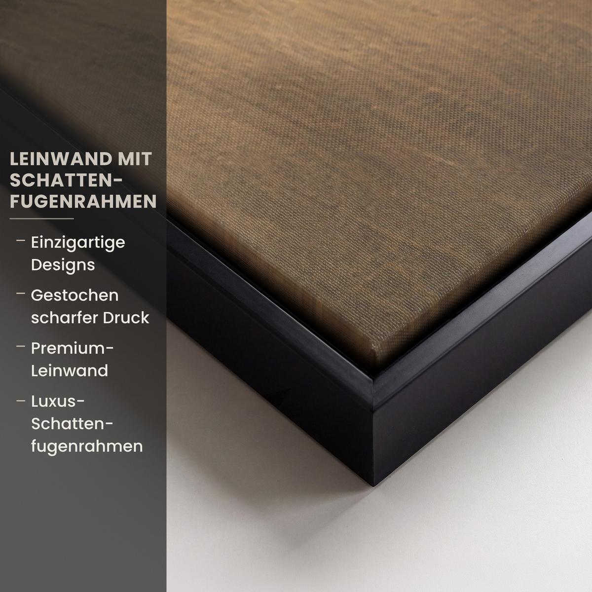 LEINWAND Bilder mit Rahmen - Gras - Morgennebel - Kreuz - Christentum - 120x80 - Beige, Textil (120/80cm) - MuchoWow