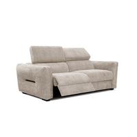 SOFA CALVERA 3-Sitzer mit 1 Relaxfunktion, ecru - Ecru, Holzwerkstoff/Textil (204/79/106cm) - Wozimo