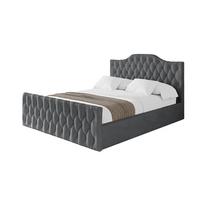 POLSTERBETT mit Bettkasten, Fußteil und Lattenrost, Boxbett mit Matratze H3/H4 - FALIO-Z 120x200 Dunkelgrau - Anthrazit, Holzwerkstoff/Textil (120/200cm) - ALTDECOR