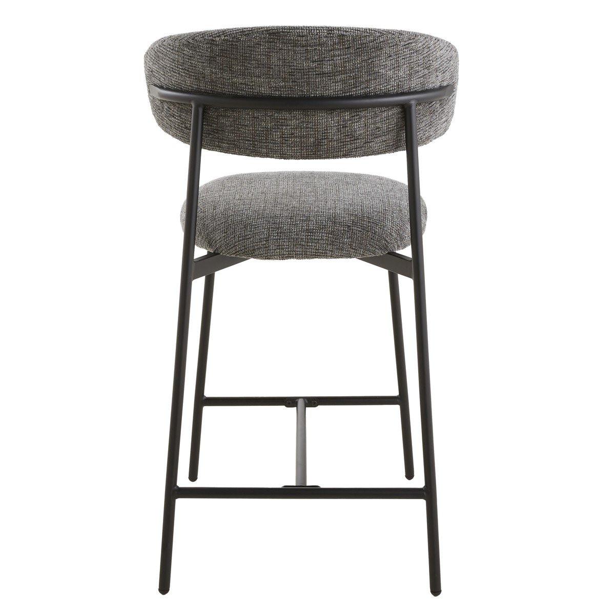 2ER-SET Hocker aus meliertem Stoff mit Metallbeinen Draco 52/53/94 cm - Grau, Holzwerkstoff (46/94/51cm) - Calicosy