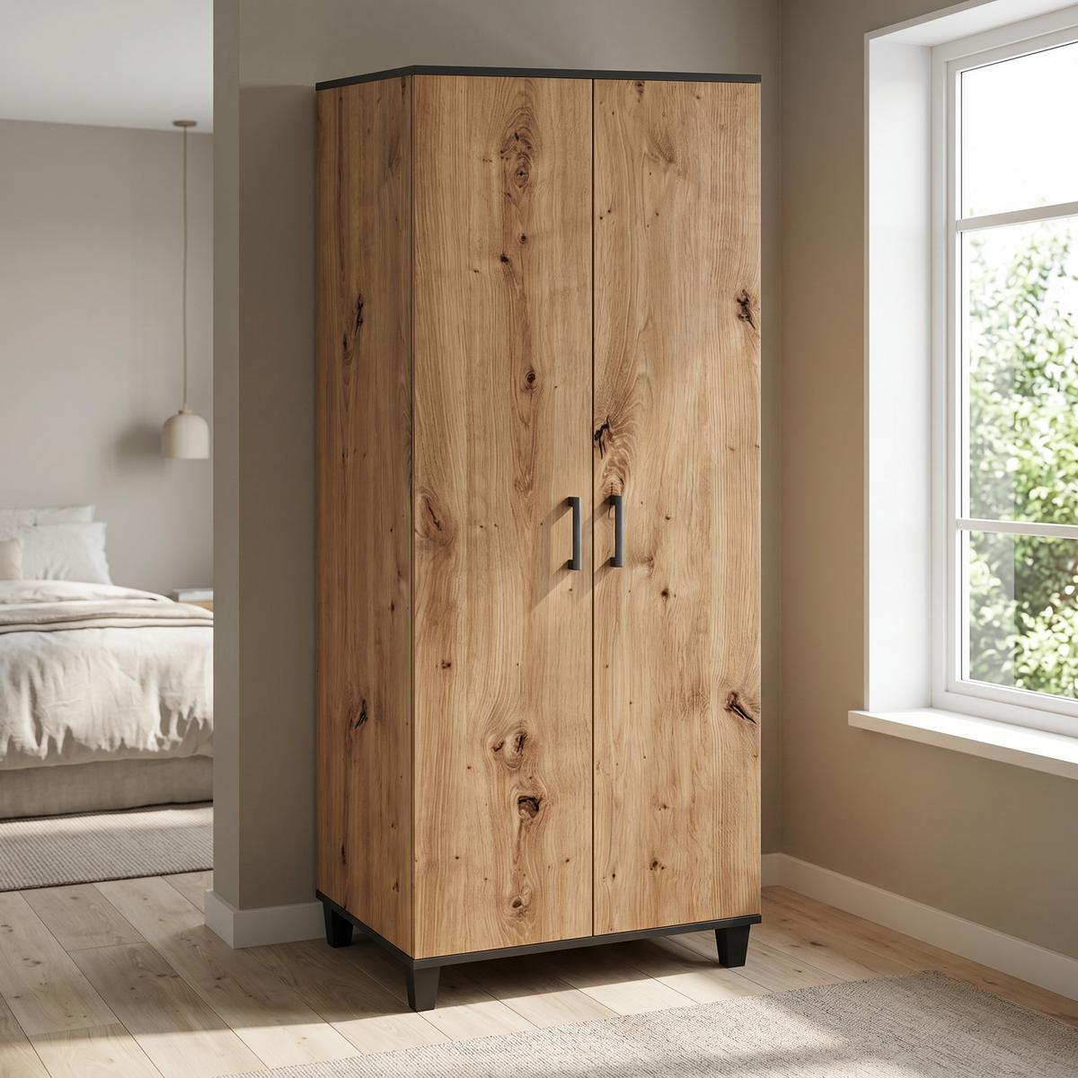 DREHTÜRENSCHRANK CORTEZA 80/193/56cm 2-türig Eiche Artisan - Eiche Artisan, Holzwerkstoff (80/193/56cm) - MASSENO
