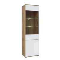 VITRINE Selma Weiß und Holz - Weiß, Holzwerkstoff (56/195/41cm) - Petits-meubles