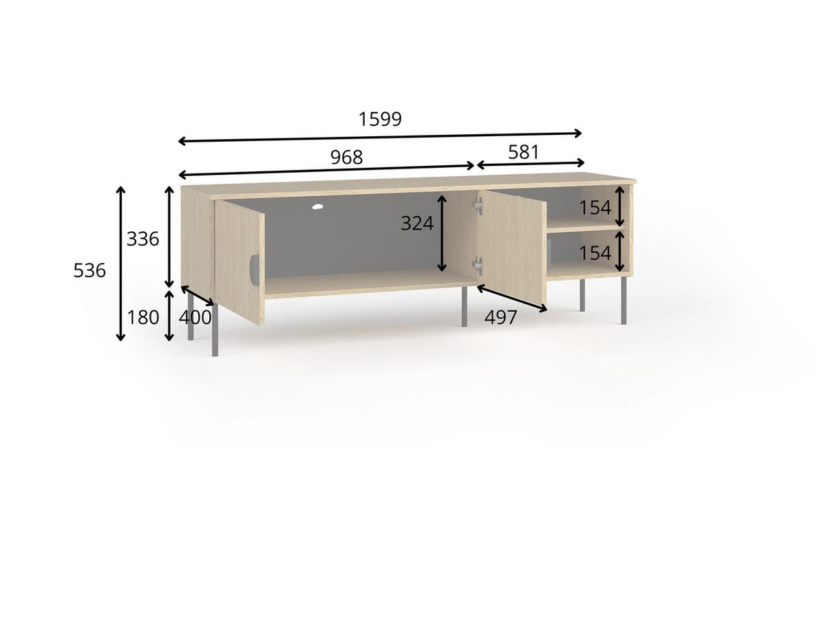 TV-SCHRÄNK Graphitschwarz 160/54/40 - Graphitfarben, Holzwerkstoff (160/54/40cm) - RAUMHIRSCH FURNITURE