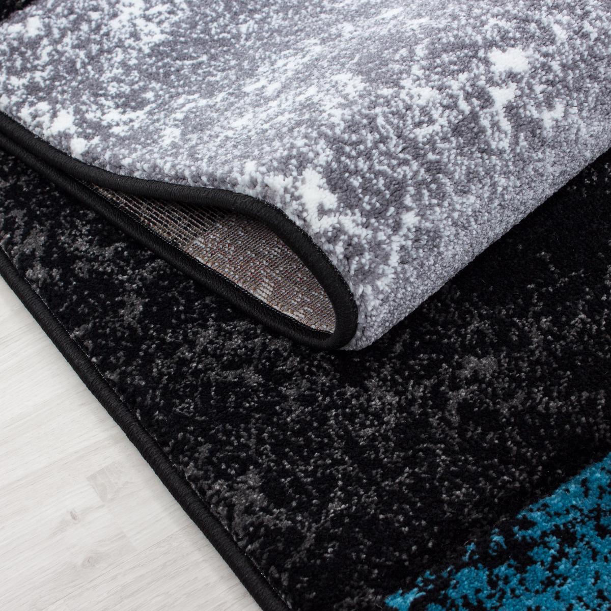 KURZFLORTEPPICH LATEMAR, kariert, Türkis, 140 x 200 cm - Blau, Textil (140/200cm) - KADIMA DESIGN
