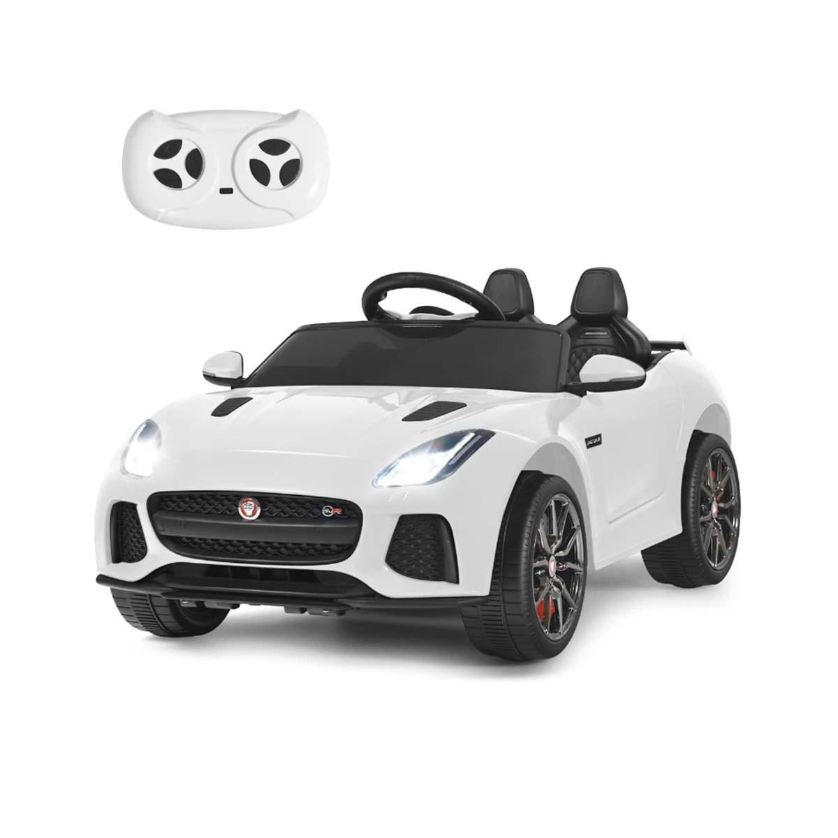 KINDERAUTO Jaguar 12V Elektro Weiß - Weiß, Kunststoff (66/107.5/50cm) - COSTWAY