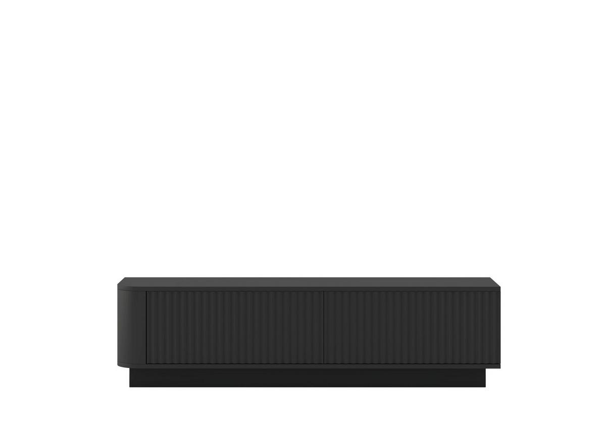 TV-LOWBOARD Aurora Schwarz matt 140 cm mit Sockel - Schwarz, Holzwerkstoff (140/37/35cm) - Meble Lindner