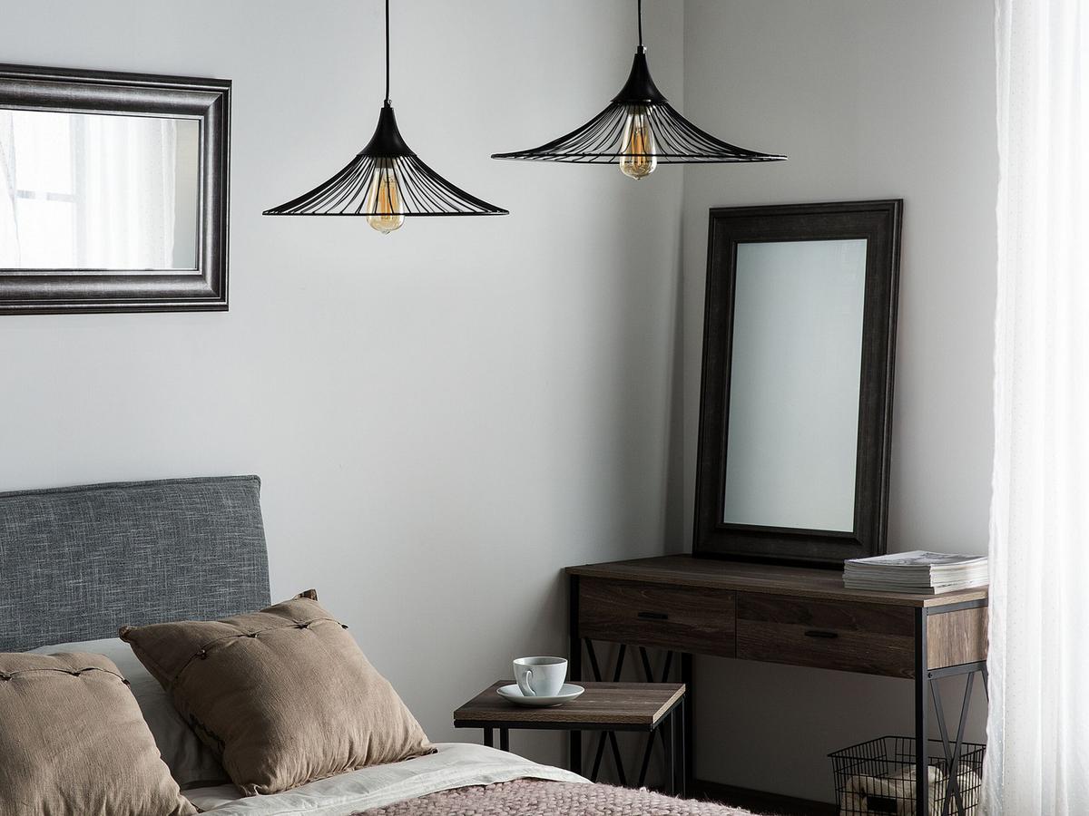 HÄNGELEUCHTE Giona 40/40/128 cm - Schwarz, Metall (40/40/128cm) - Beliani
