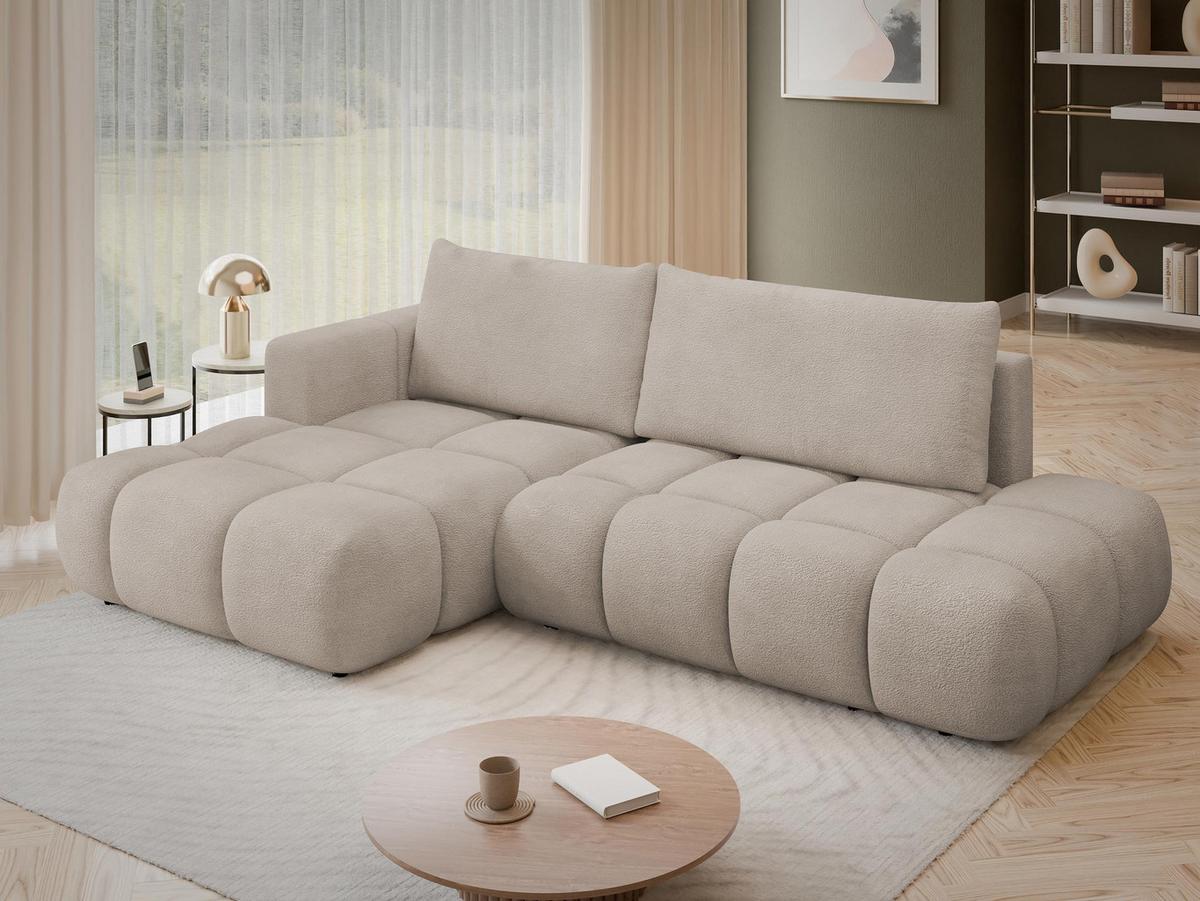 ECKSOFA Soffi, Seite: Links - Beige/Schwarz, Holz/Kunststoff (283/166cm) - MIRJAN24