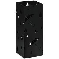 REGENSCHIRMSTÄNDER Schirmständer mit 4 Haken, Wasserauffangschale Stahl Schwarz - Schwarz, Metall (15.5/40/15.5cm) - HOMCOM