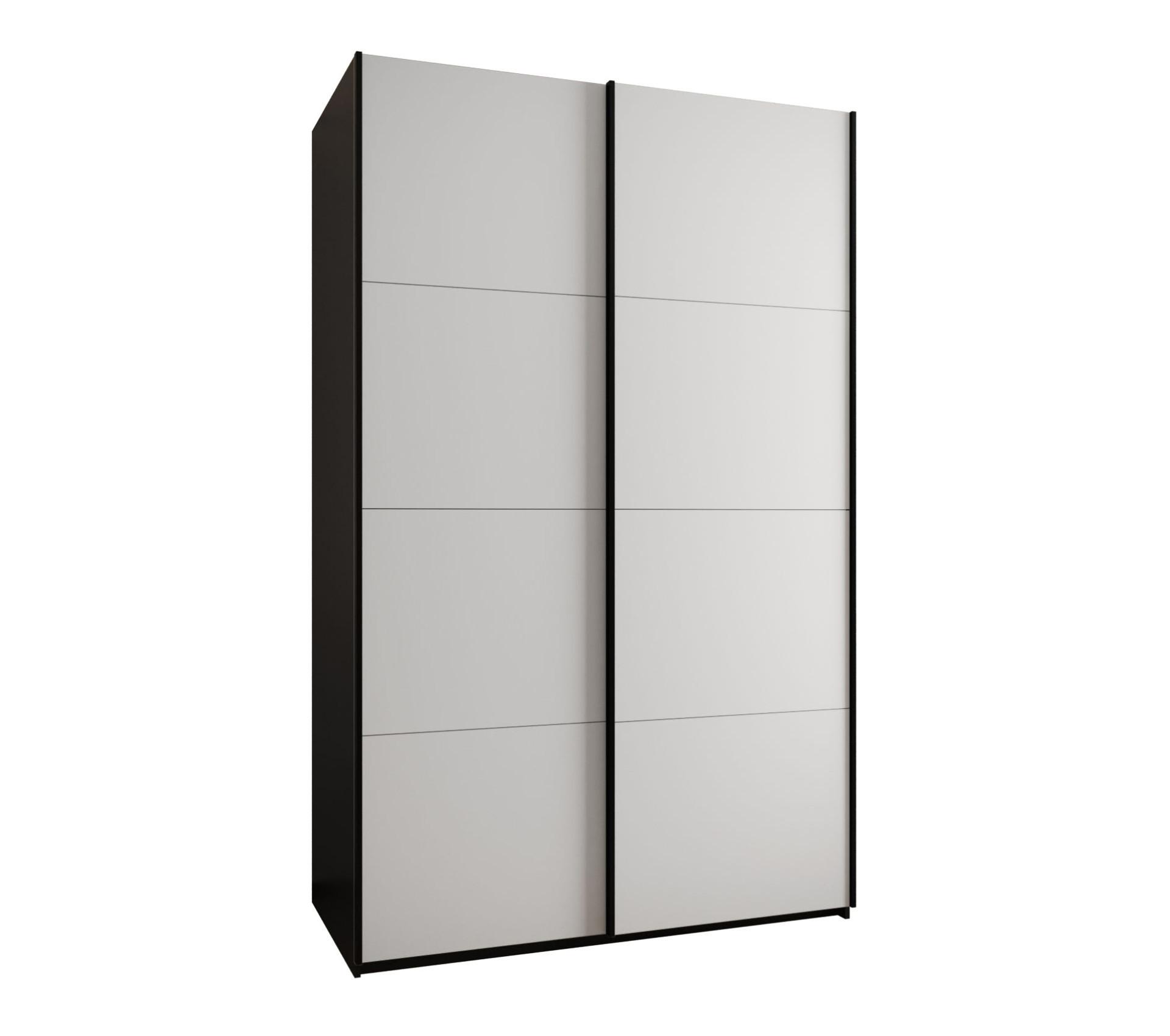 SCHWEBETÜRENSCHRANK 245,5/160/64 2-türig - Schwarz/Weiß, Holz/Metall (160/245/64cm) - Abiks Möbel