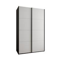 SCHWEBETÜRENSCHRANK 245,5/160/64 2-türig - Schwarz/Weiß, Holz/Metall (160/245/64cm) - Abiks Möbel