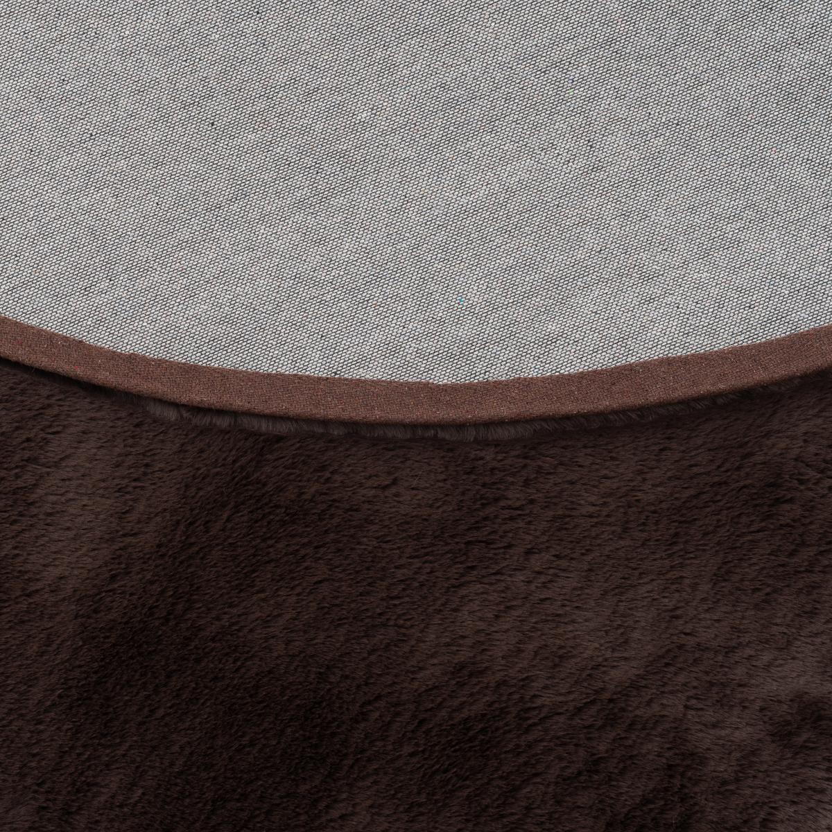FELLTEPPICH LUXUS SUPER SOFT PLUSH RUND - Mokka, Textil (160/160cm) - Pergamon