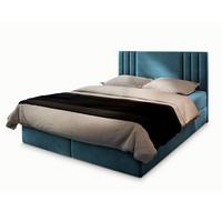 BOXBETT BRES 160x200 cm mit Matratze und Topper - Blau - Blau, Holz (160/200cm) - MASSENO