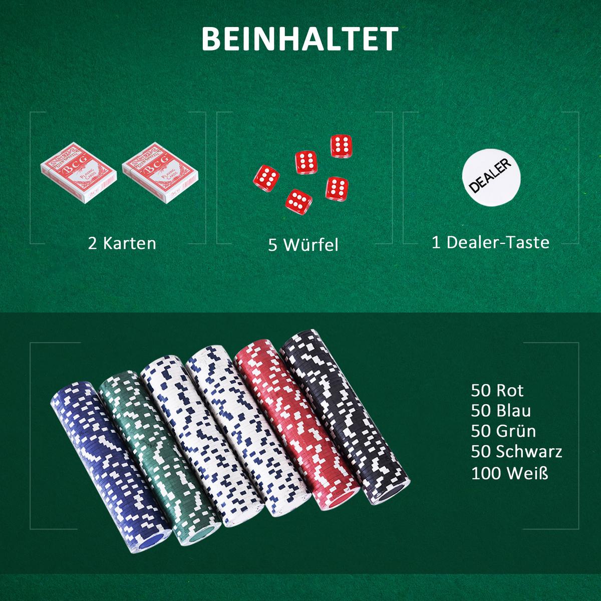 POKERKOFFER Kunststoff Aluminium Mehrfarbig - Multicolor, Kunststoff (22/55.5cm) - HOMCOM