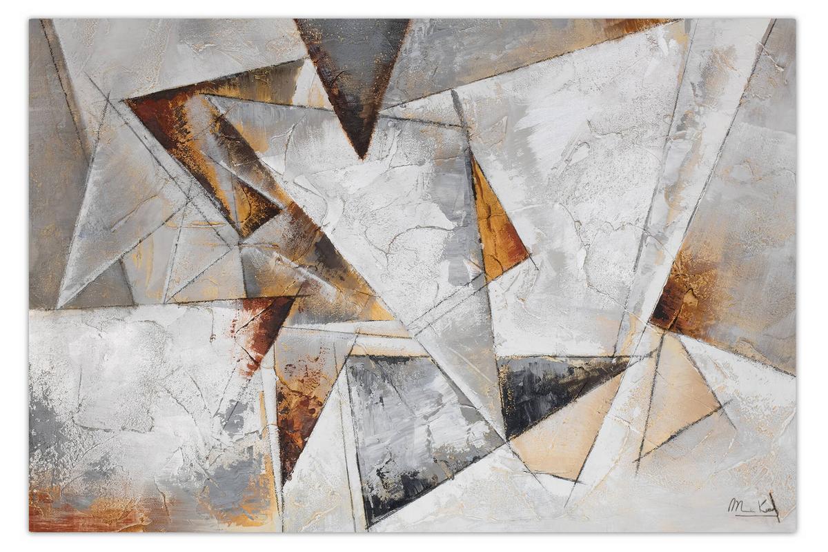 ACRYLBILD HANDGEMALT 120/80 cm - Braun/Grau, Holz/Textil (120/80cm) - KUNSTLOFT