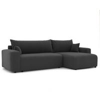 ECKSOFA mit Schlaffunktion und Bettkasten, Schwarz - Schwarz, Holzwerkstoff/Textil (145/278cm) - Idohome