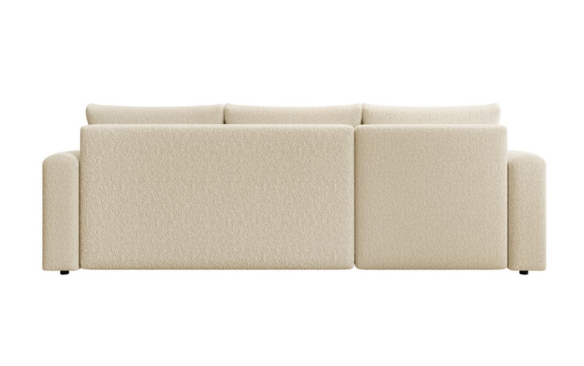 ECKSOFA DORA L, Eckcouch in L-Form mit Schlaffunktion und Bettkasten, Farbe: Beige, Bouclé-Stoff, Ottomane Links - Beige, Textil (240/143cm) - Storez24