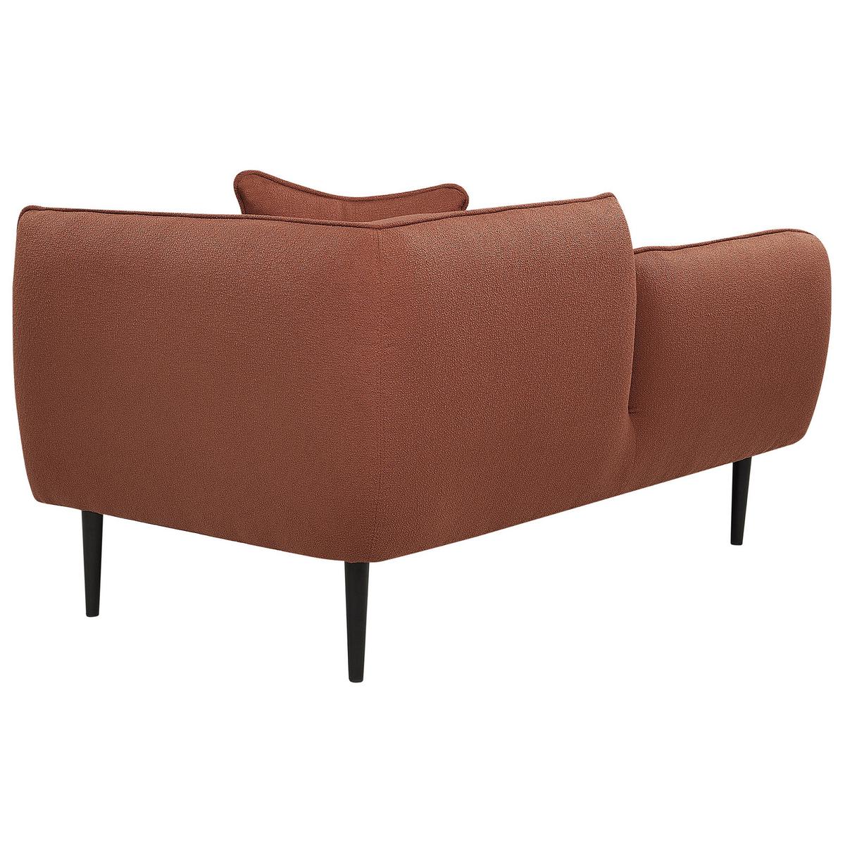 CHAISELONGUE Bouclé dunkelrot rechtsseitig Chevannes - Rot/Schwarz, Textil (138/74/77cm) - Beliani