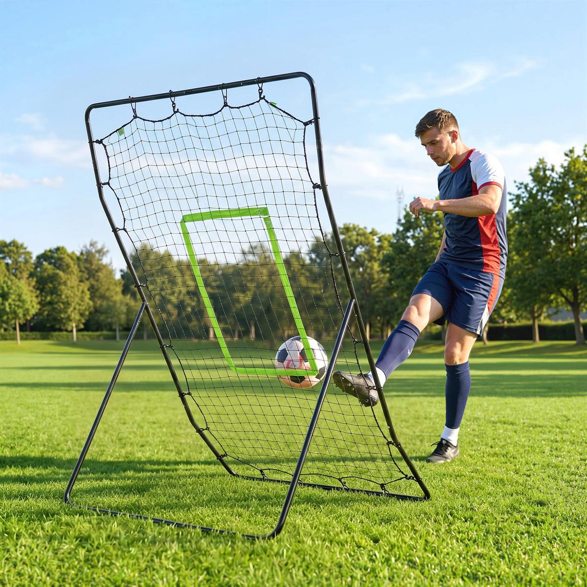 BASEBALL Rebounder - Schwarz, Kunststoff (90/123cm) - HOMCOM